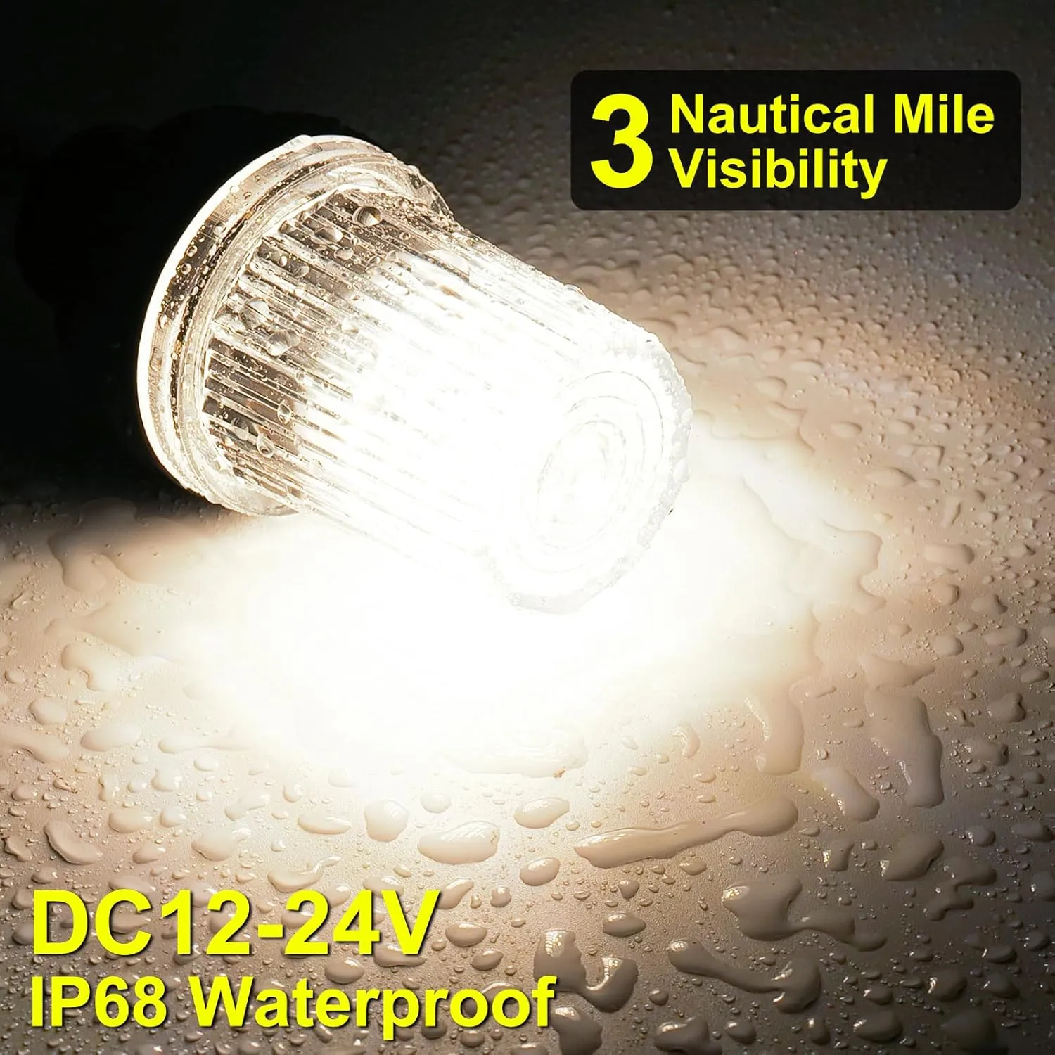 Boat Anchor Light Stern Light, DC12-24V 6 Inch LED Navigation Lamp Waterproof for Pontoon and Fishing Boat