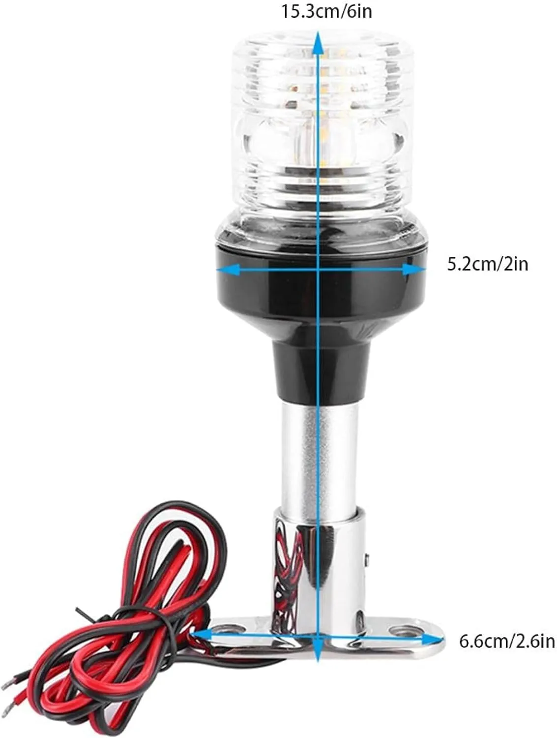 Boat Navigation Light 12-24V LED Marine Boat Anchor Lights for Boat Yacht, IP65 Waterproof Design Yacht Accessory Tools-12 inch