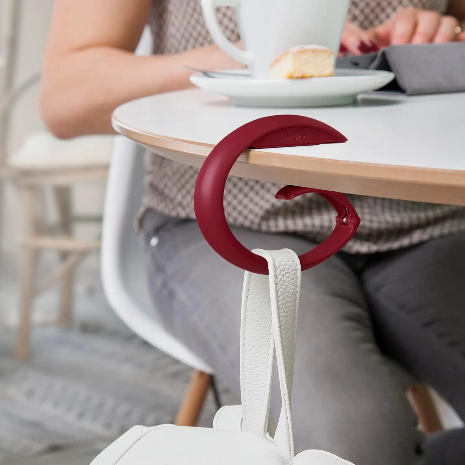 Bobino | Purse Hook | Bag Hook & Bag Holder For Table | Portable Purse Hanger | Purse Hook For Table & Purse Hook For Desk | Travel Luggage Hook | Purse Holder | Purse Accessories For Women | Charcoal