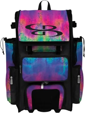 Boombah Rolling Superpack 2.0 Baseball/Softball Gear Bag - 23-1/2" x 13-1/2" x 9-1/2" - Blast Multi - Telescopic Handle - Holds 4 Bats - Wheeled Version