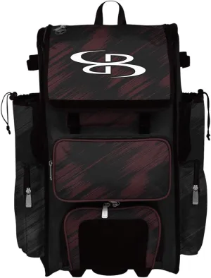 Boombah Rolling Superpack 2.0 Scratch Baseball/Softball Gear Bag - 23-1/2" x 13-1/2" x 9-1/2" - Multiple Colors - Telescopic Handle and Holds 4 Bats - Wheeled Version