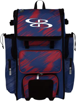 Boombah Rolling Superpack 2.0 Scratch Baseball/Softball Gear Bag - 23-1/2" x 13-1/2" x 9-1/2" - Multiple Colors - Telescopic Handle and Holds 4 Bats - Wheeled Version