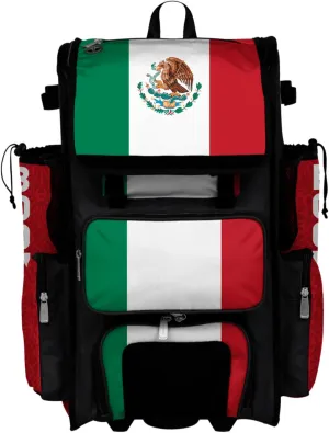 Boombah Superpack Hybrid Rolling Bat Bag - Wheeled & Backpack Version - Mexico Kelly Green/Red/White