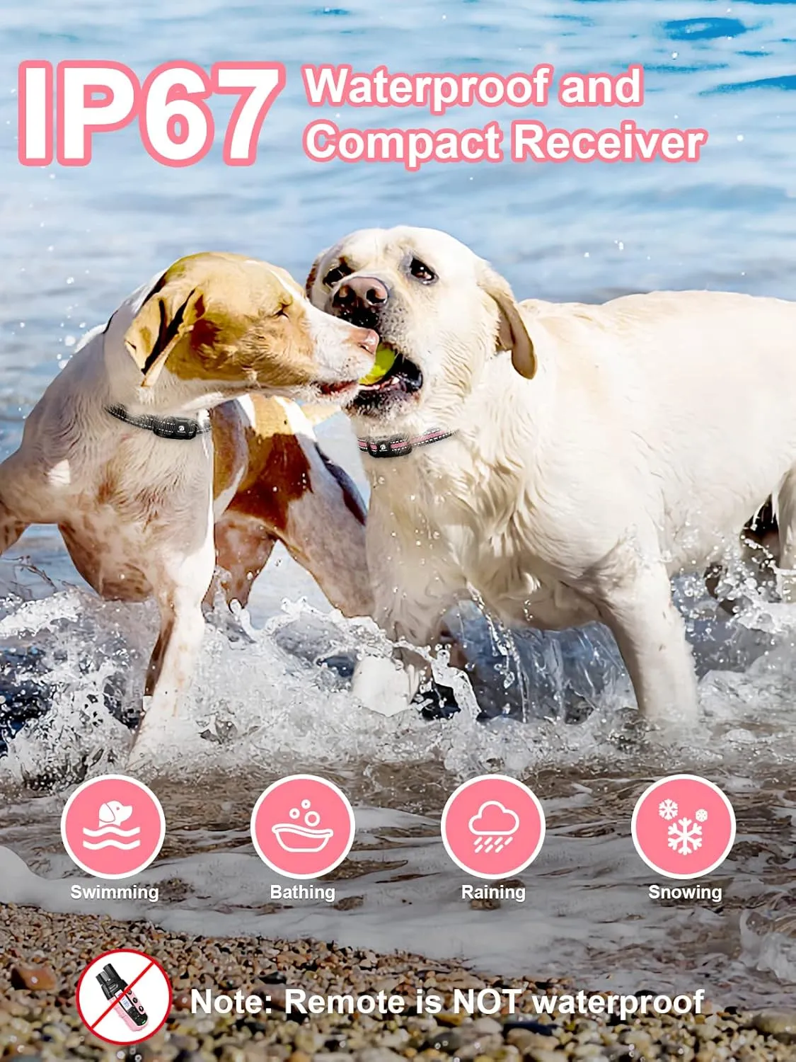 BOUSNIC Dog Shock Collar 2 Dogs (5-120Lbs) - 3300 ft Waterproof Training Collar for Dogs Large Medium Small with Rechargeable Remote, Beep (1-8) Vibration (1-16) and Humane Shock (1-99) Modes