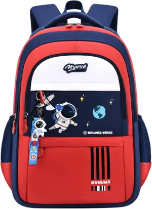 Boys Backpack Astronaut Sports Kids Backpack Space Schoolbag for Girls&Boys Elementary Student Bookbag