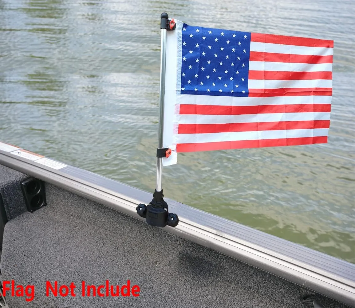 Brocraft Boat Gunnel Track Flag Pole/Boat Flag Pole for Track System -Not Drilling Required