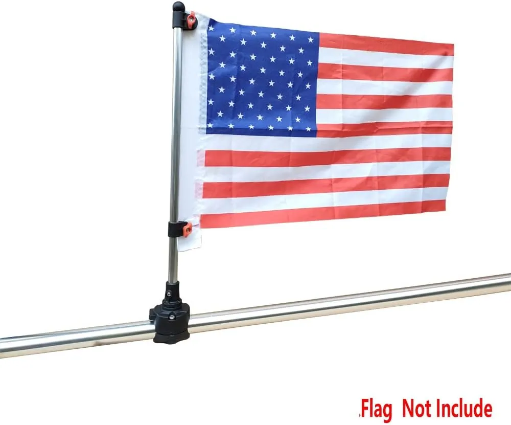 Brocraft Boat Rail Mount Flag Pole/Boat Flag Pole for Rail Mount-Not Drilling Required