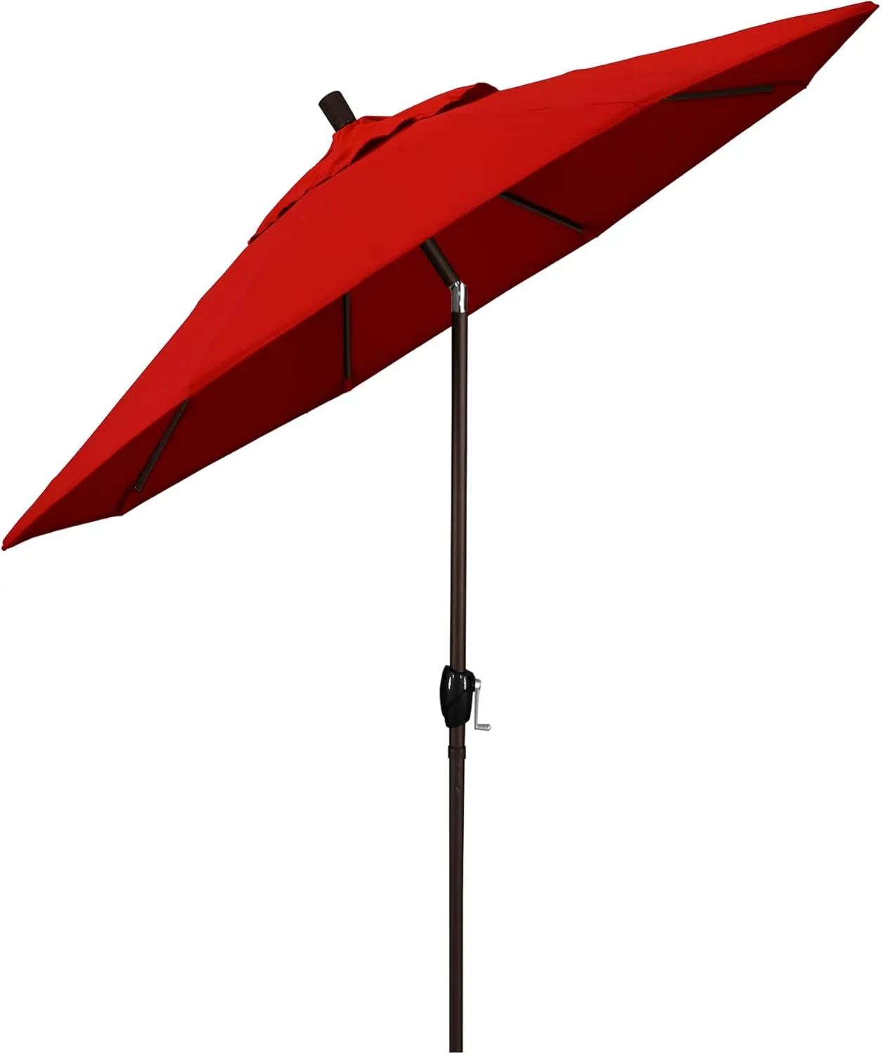 California Umbrella 9' Rd Pacific Trail Series Aluminum Patio Umbrella, Crank Lift, Push Button Tilt, Bronze Finish