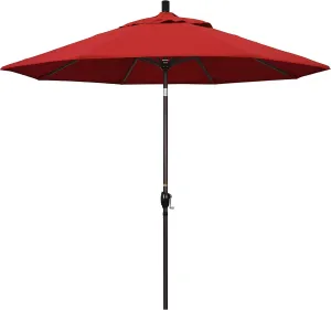 California Umbrella 9' Rd Pacific Trail Series Aluminum Patio Umbrella, Crank Lift, Push Button Tilt, Bronze Finish