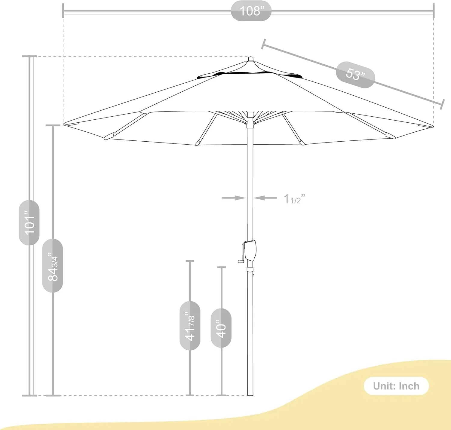 California Umbrella 9' Rd Sunbrella Aluminum Patio Umbrella, Crank Lift, Auto Tilt, Bronze Pole, Macaw