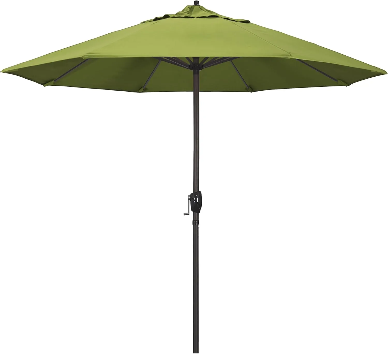 California Umbrella 9' Rd Sunbrella Aluminum Patio Umbrella, Crank Lift, Auto Tilt, Bronze Pole, Macaw