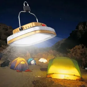 Camping Lanterns COB Solar Tent Lamp - Portable USB Rechargeable Battery Hanging Hook Light