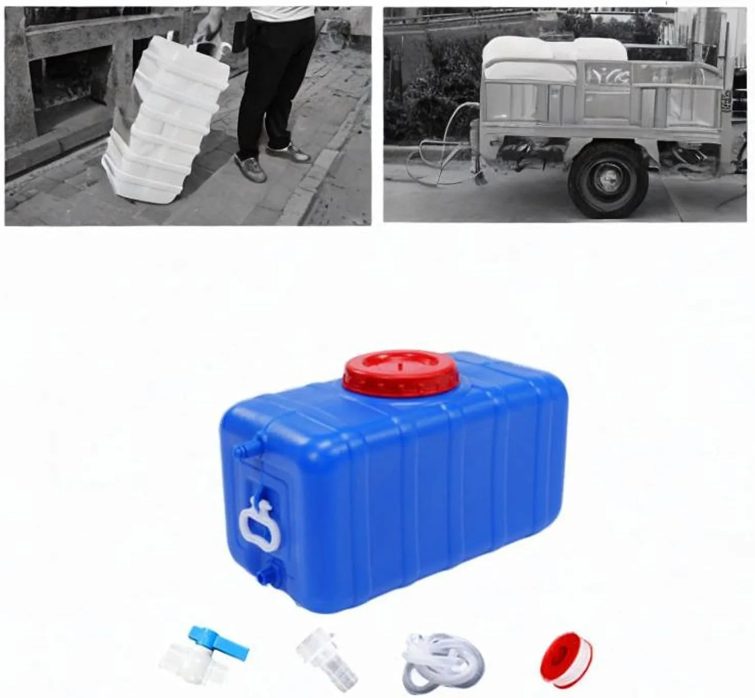 Camping Water Storage Tank Drink Container Portable Large Capacity Water Reservoir Storage Barrel for Outdoor Emergency RV, 50L