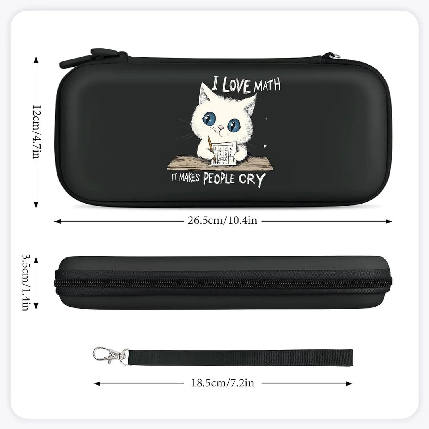 Cats Love Math Compatible with Switch Carrying Case Hard Travel Game Bag Pouch with 15 Games Accessories