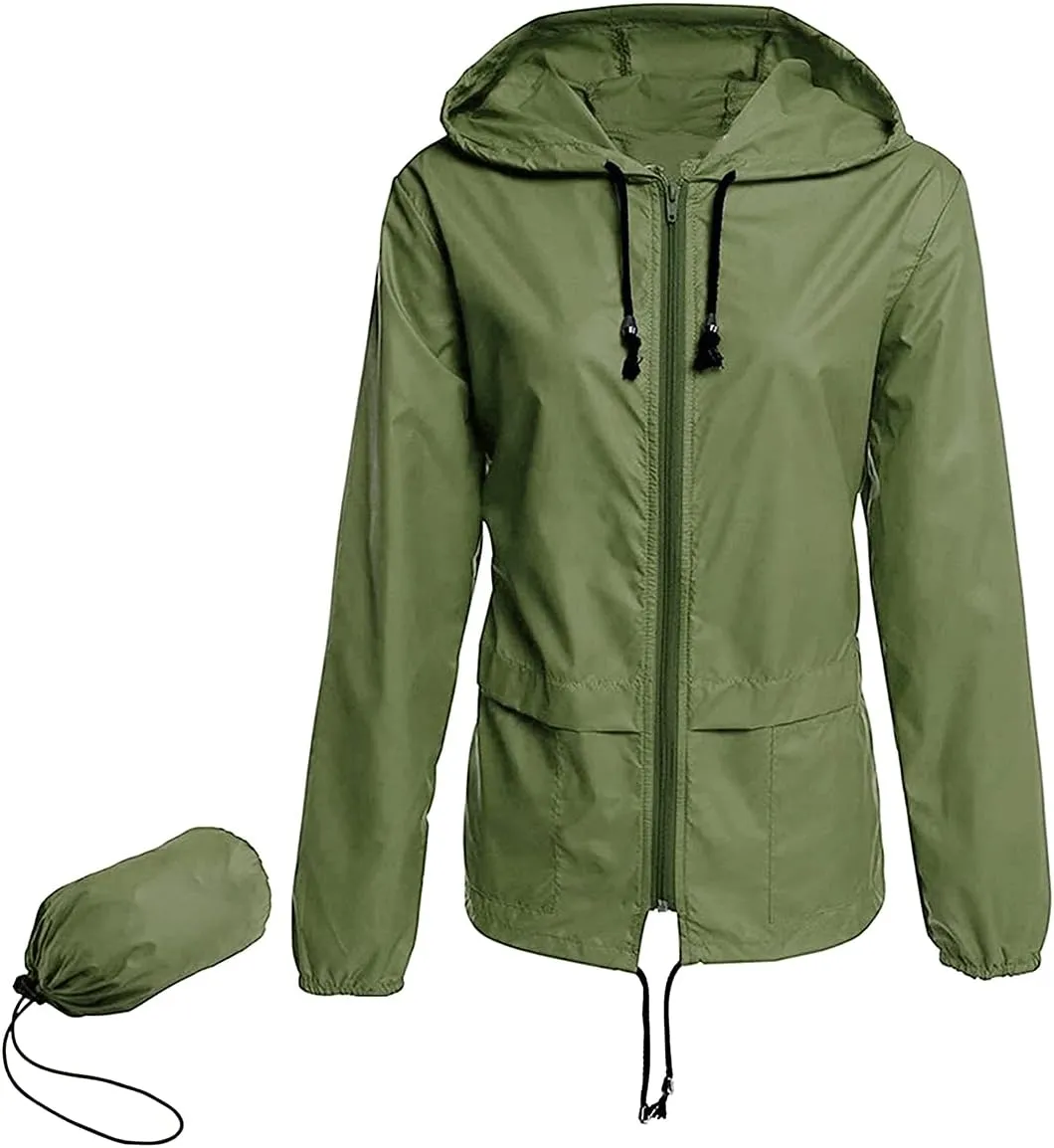 Century Star Packable Rain Jackets for Women Waterproof Lightweight Raincoat with Hood Windbreaker Jacket Women Rain Coats