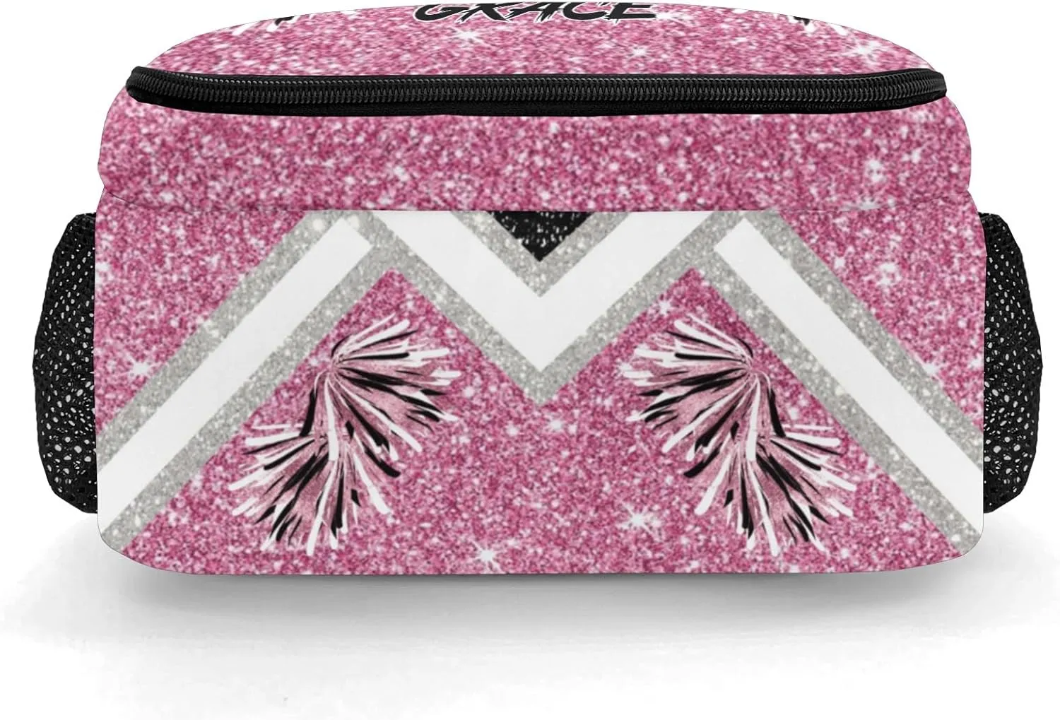 Cheer Cheerleader Black Pink School Bag Waterproof Shoulder Laptop Bags for Women Men Travel Hiking Gift