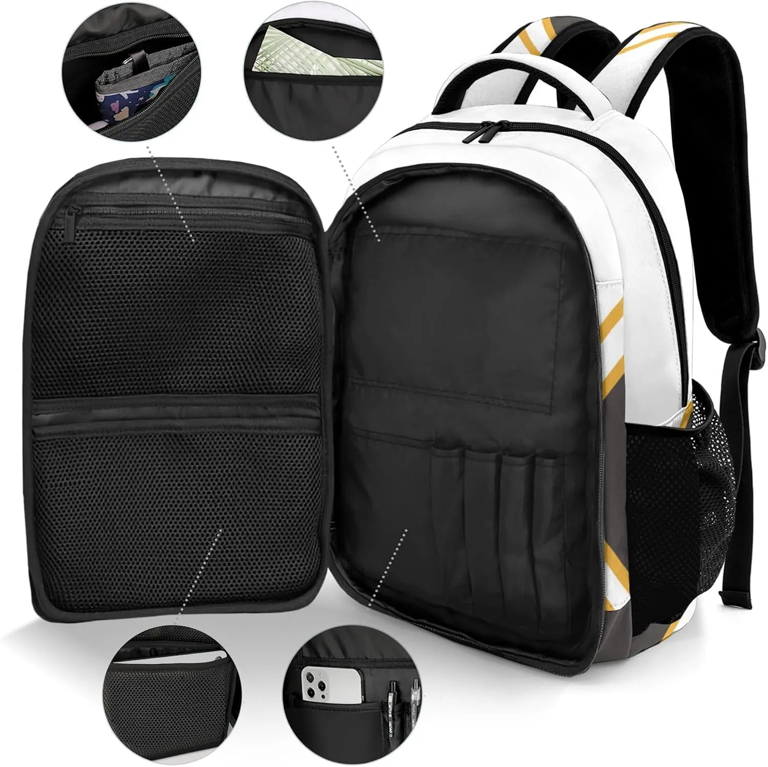 Cheer Cheerleader Grey School Backpack Waterproof Shoulder Laptop Bag for Sport Competition Training Coach Gift