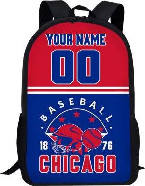 Chicago Backpack Custom 17Inch Shoulder Bag Gift for Men Women Boy Girl Personalized Name Number Laptop Travel Bag