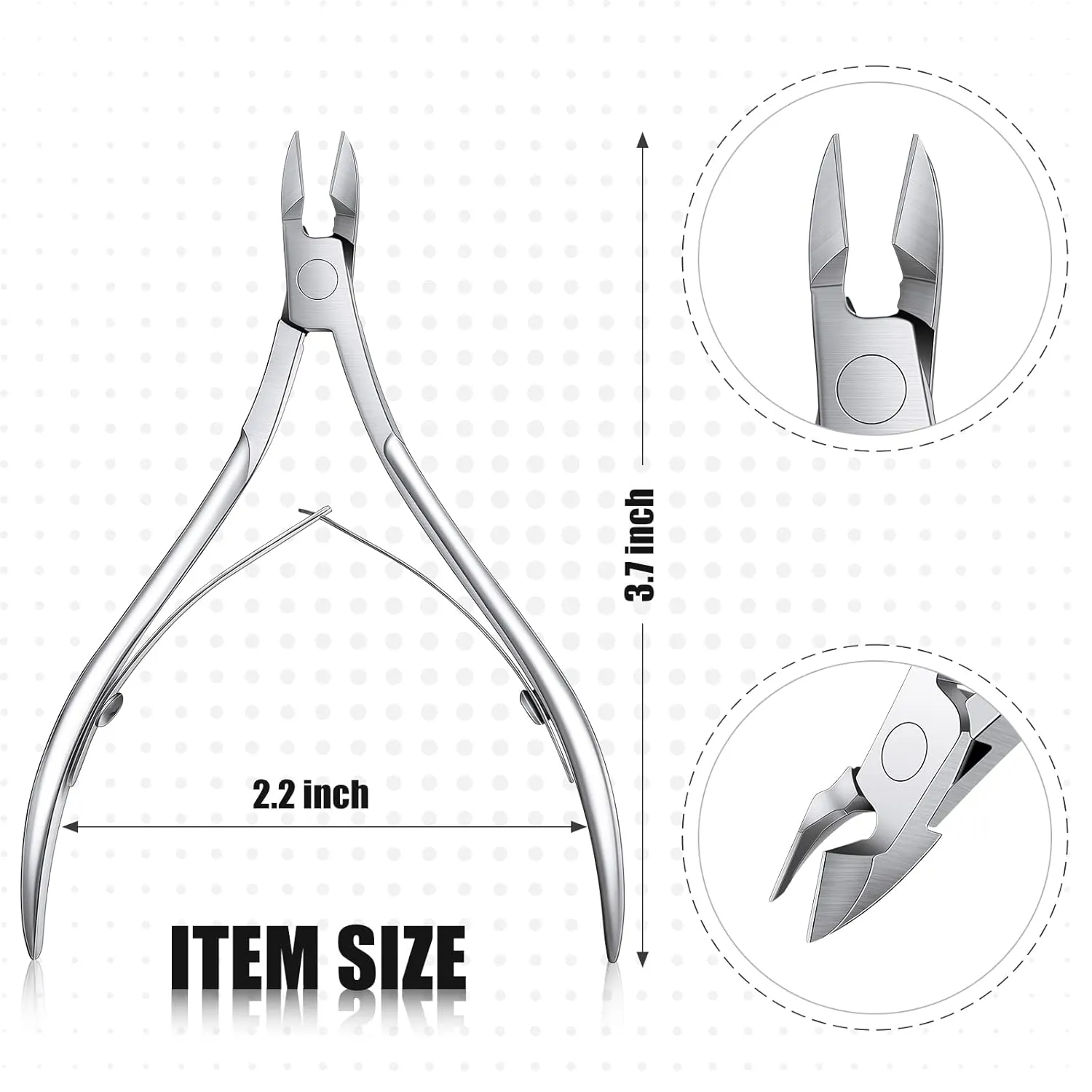 Chumia 20 Pcs Cuticle Trimmer Stainless Steel Cuticle Nippers, Nail Edge Cutter Clippers Dead Skin Trimmer Pointed Pedicure Manicure Nipper Remover Care Tools Bulk for Fingernails Toenails(Silver)