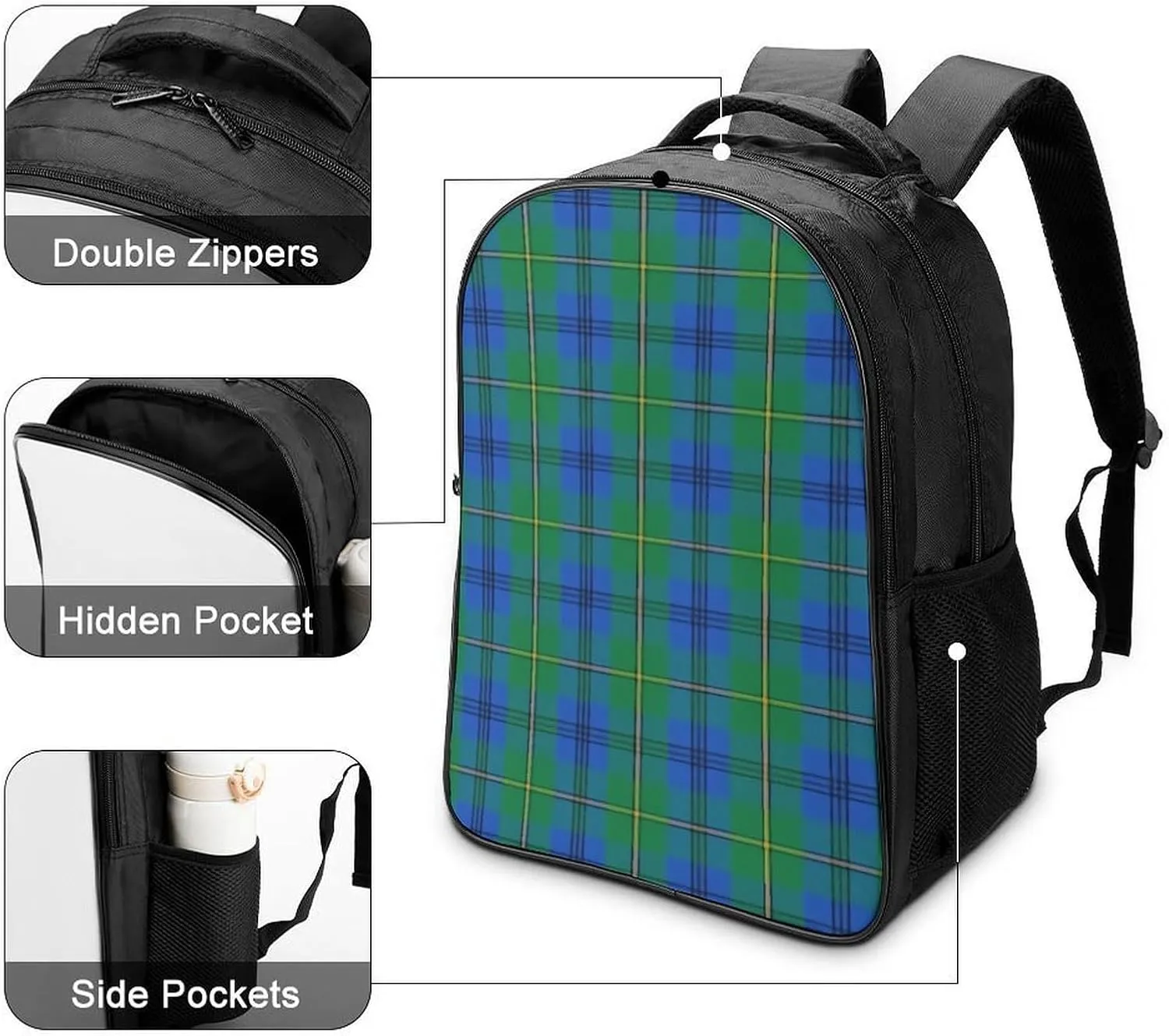Clan Johnstone Johnston Double Compartment Large Capacity Backpack Unisex