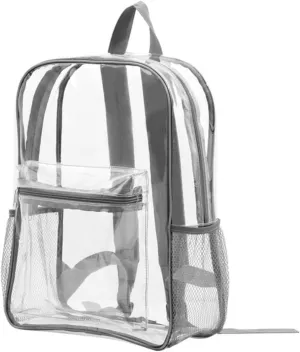 Clear Backpack Duty PVC Transparent Backpacks with Reinforced Strap Stitches & Large Capacity. (COLOR4,Large)