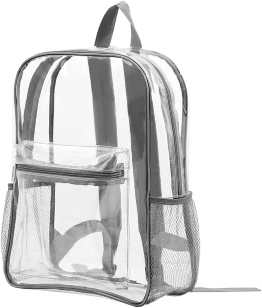 Clear Backpack Duty PVC Transparent Backpacks with Reinforced Strap Stitches & Large Capacity. (COLOR4,Large)
