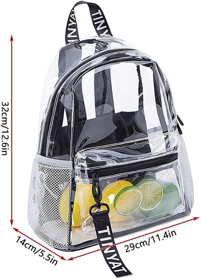Clear Backpack, Heavy Duty Bag Transparent Backpack for Travel, Stadium, Work, Security, Sports (Quartz White)