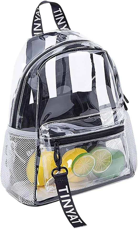 Clear Backpack, Heavy Duty Bag Transparent Backpack for Travel, Stadium, Work, Security, Sports (Quartz White)
