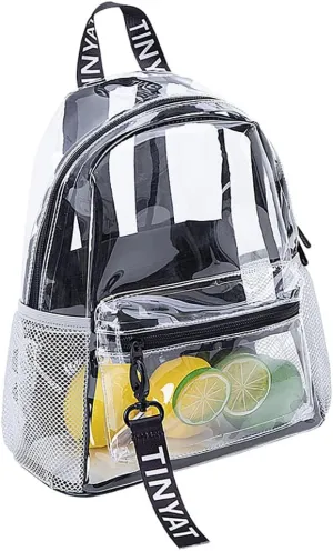 Clear Backpack, Heavy Duty Bag Transparent Backpack for Travel, Stadium, Work, Security, Sports (Quartz White)