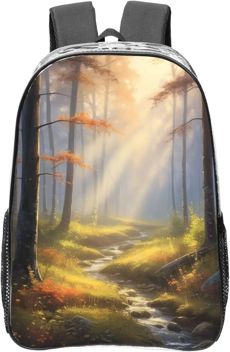 Clear Backpack Heavy Duty PVC Transparent Backpack Large Clear Bag for Travel, Work, Concert, Gossamer Glow Print 16"