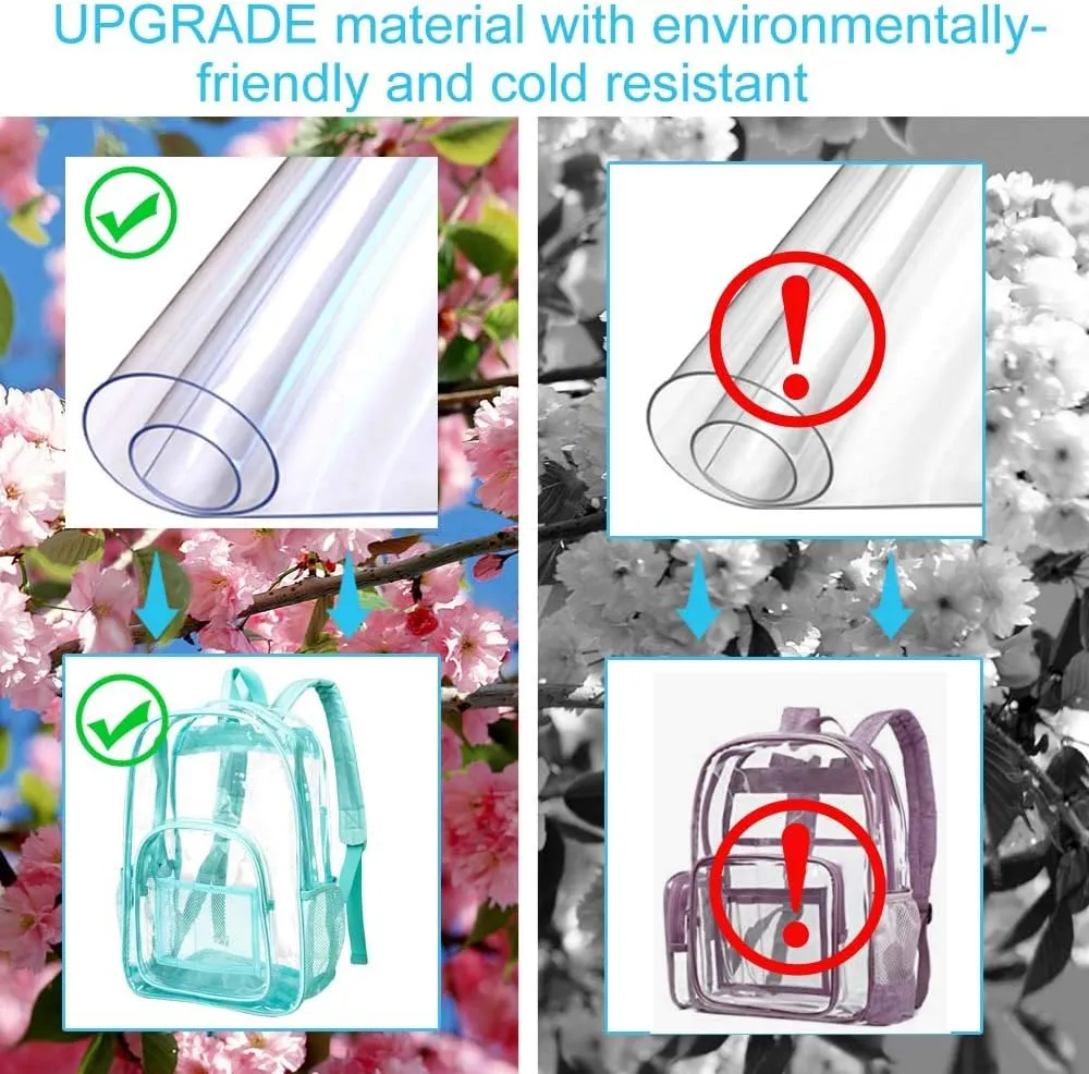 Clear Backpack, Heavy Duty Transparent Bookbag for Women and Men
