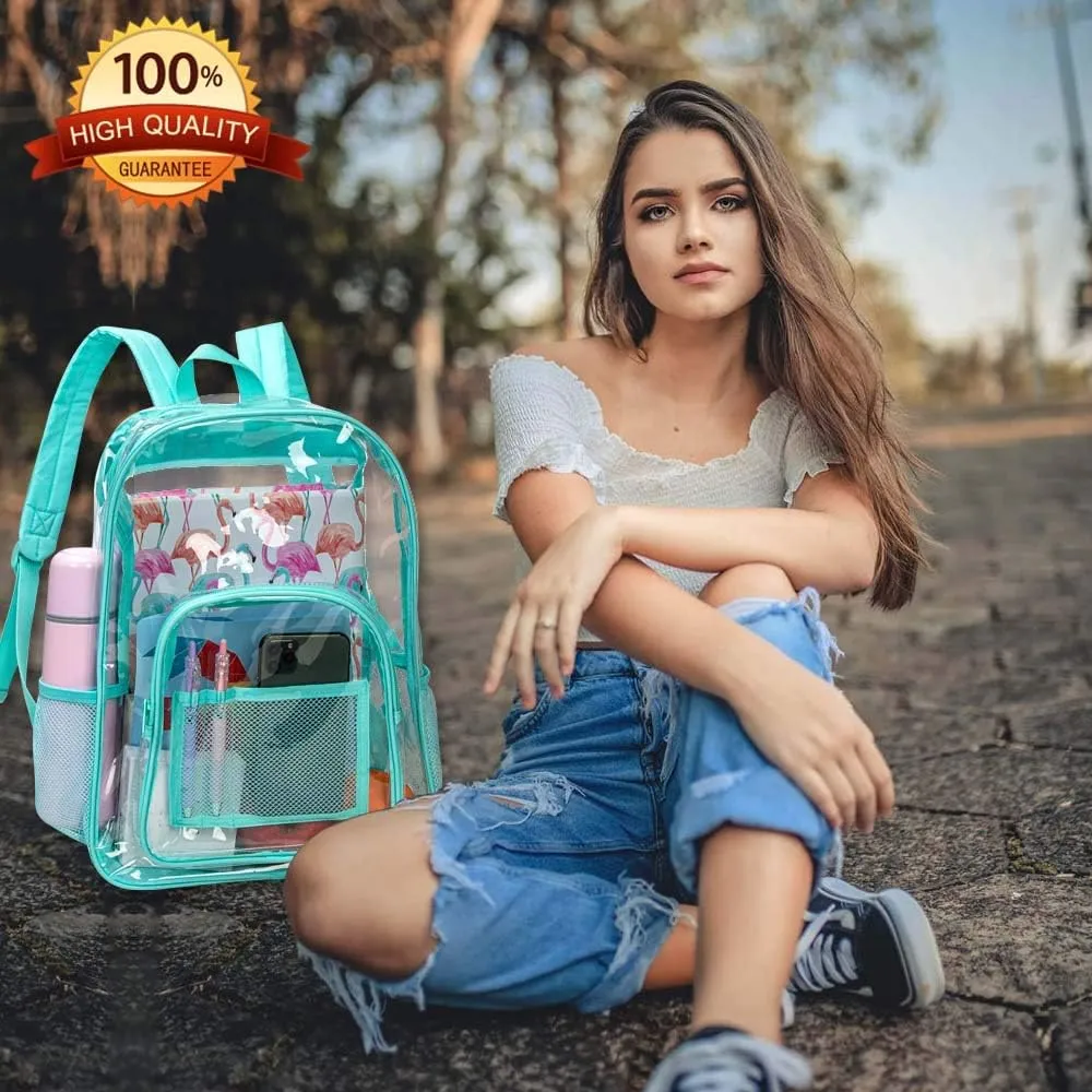 Clear Backpack, Heavy Duty Transparent Bookbag for Women and Men