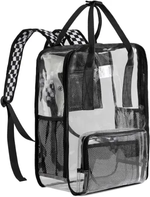 Clear backpack,VASCHY HeavyDuty Transparent See Through School Backpack BookBag