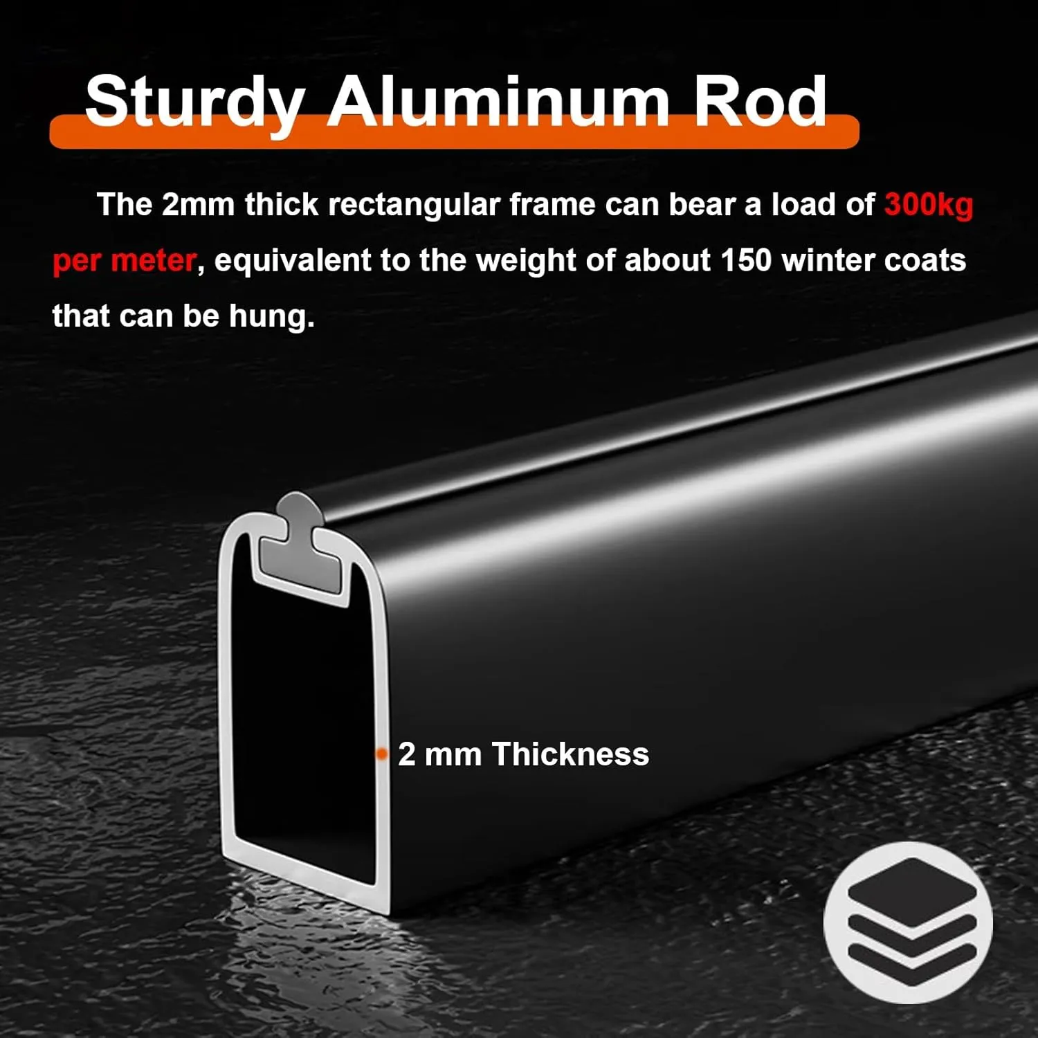 Closet Hanging Rods for Clothing, 5-50 Inch Long Wardrobe Hanger Holder with Top Mounting Bracket, Commercial Home Aluminum Alloy Clothes Pole, Can Be Cut ﻿(5.9in)