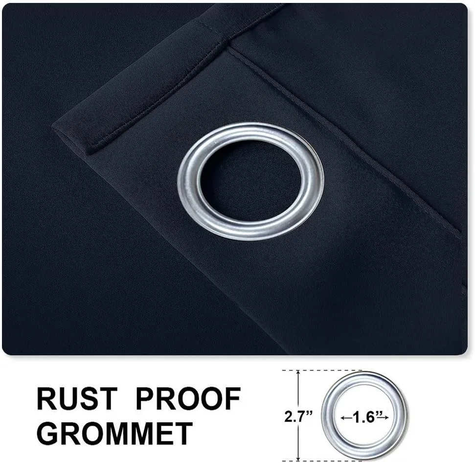 cololeaf Outdoor Curtain for Patio Waterproof Grommet Top Thermal Insulated Blackout Outdoor Curtain Drape, Porch, Gazebo, Pergola, Cabana, Dock, Beach Home - Navy 52W x 84L Inch (1 Panel)