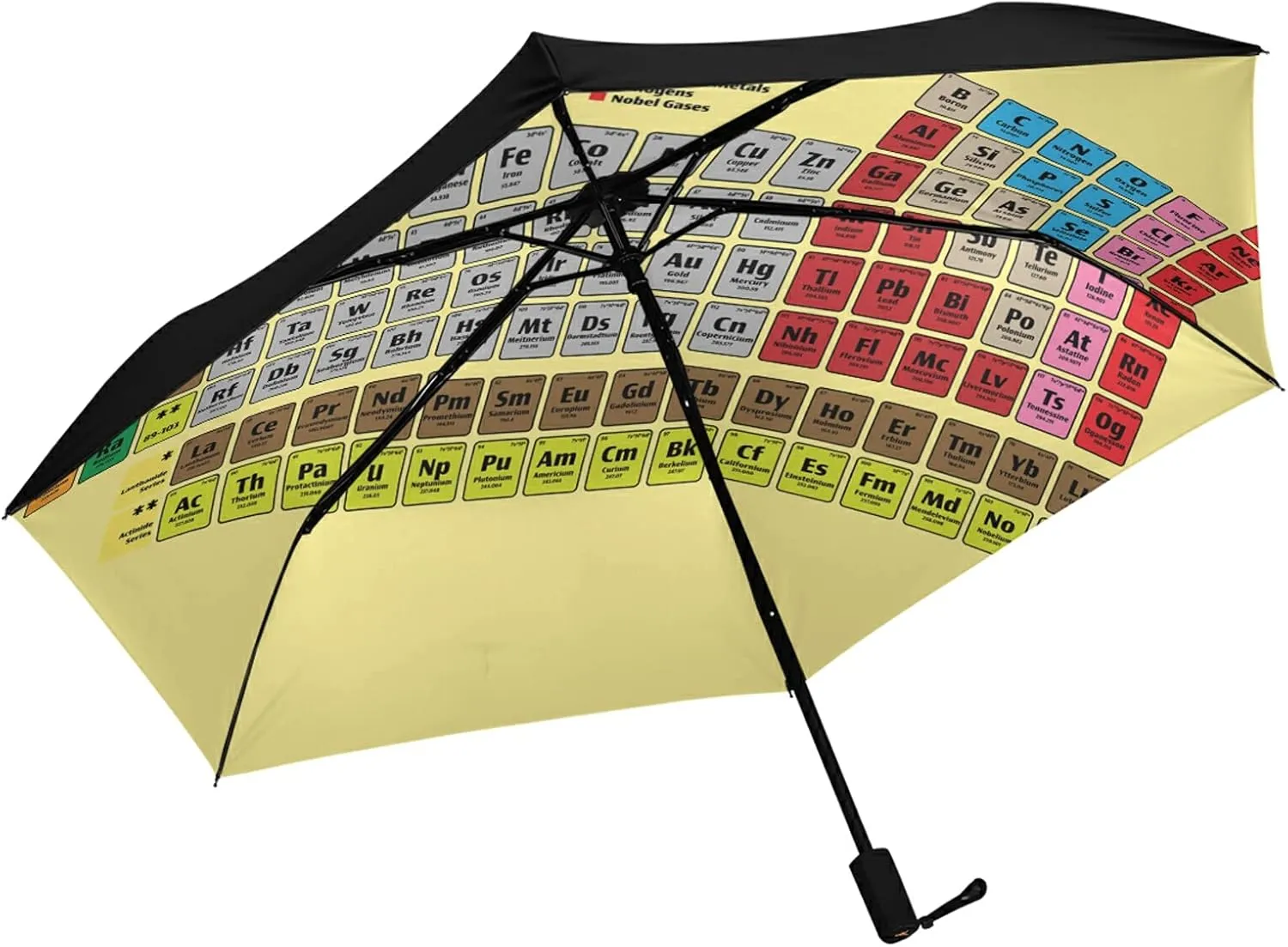 Compact Lightweight Folding Umbrella, Inner Print Sun Parasol with UV Protection, Strong Portable Travel Rain Umbrella