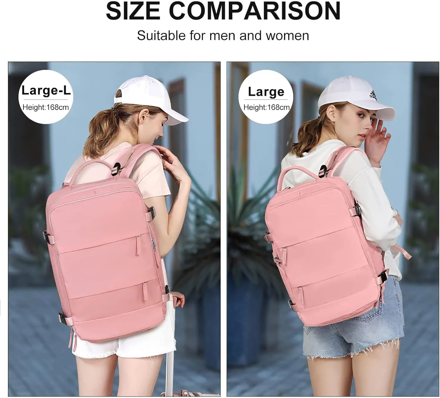 coowoz Large Travel Backpack For Women Men,Carry On Backpack Flight Approved,Hiking Backpack Waterproof Outdoor Sports Rucksack Casual Daypack Fit 15.6 Inch Laptop Shoes Compartment