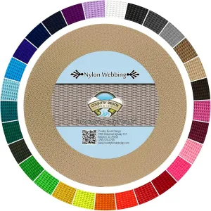 Country Brook Design - 3/8 Inch Heavy Duty 100% Real Nylon Webbing - 25  Vibrant Colors (Copper Gold, 20 Yards)