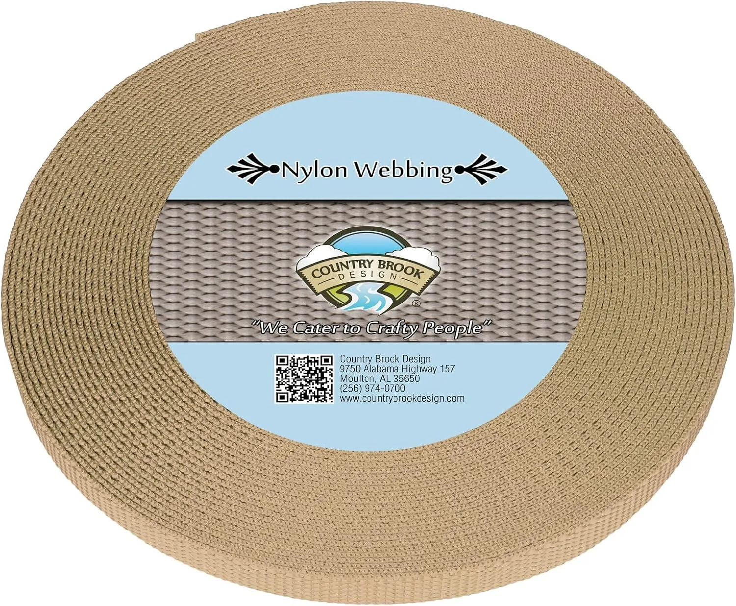 Country Brook Design - 3/8 Inch Heavy Duty 100% Real Nylon Webbing - 25  Vibrant Colors (Copper Gold, 20 Yards)