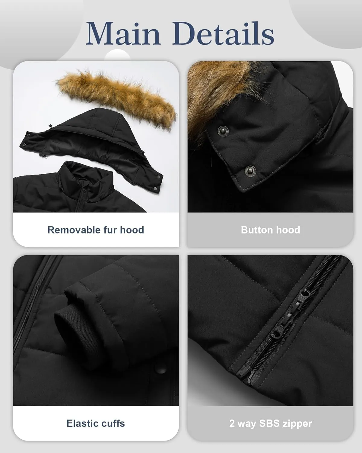 CREATMO US Women's Plus Size Winter Coats Long Puffer Jacket Fleece Lined Parka Removable Fur Hood Available in 1X To 5X