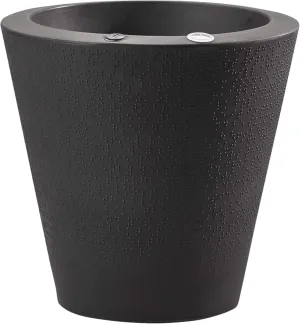 Crescent Garden Dot TruDrop Indoor/Outdoor Planter, Self-Watering Plant Pot, 20 Inches, (Caviar Black)