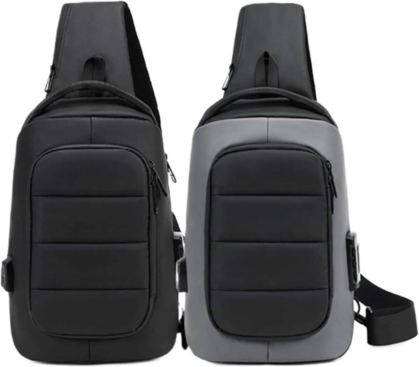 Crossbody Bag Men Men's Backpack Anti-Theft Bag with Lock Shoulder Bag Diagonal Package Messenger Travel Bag(Black)