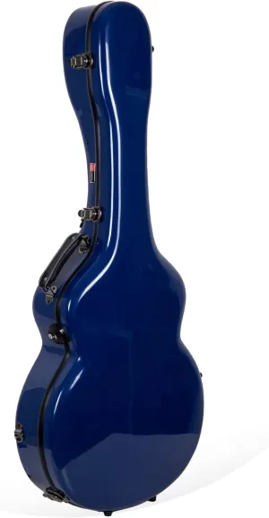 Crossrock 17" Archtop Guitar Case for Gibson L5/Epiphone Broadway - Heavy-Duty Fiberglass Hardshell w/TSA Lock & Depth-Adjustable Padding（2.5"-3.1"） - Backpack Straps & Storage Compartment - Navy Blue