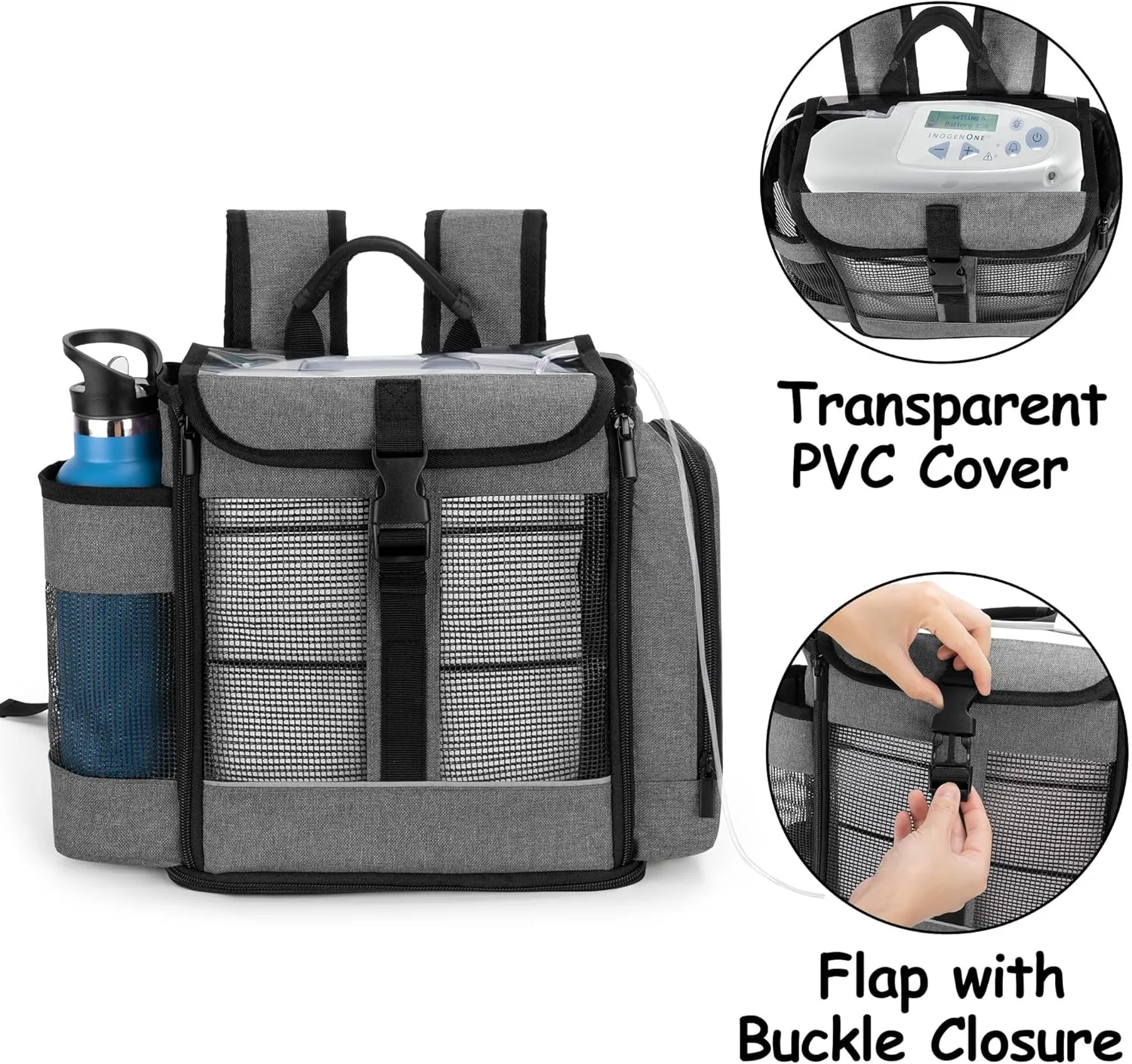 CURMIO Portable Oxygen Concentrator Backpack Compatible with Inogen One, Oxygo, Caire Units, SimplyGo Mini, POC Travel Bag