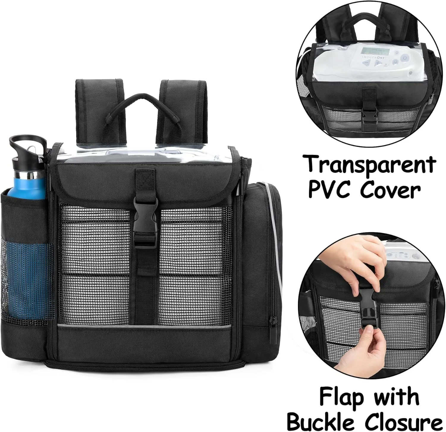 CURMIO Portable Oxygen Concentrator Backpack Compatible with Inogen One, Oxygo, Caire Units, SimplyGo Mini, POC Travel Bag