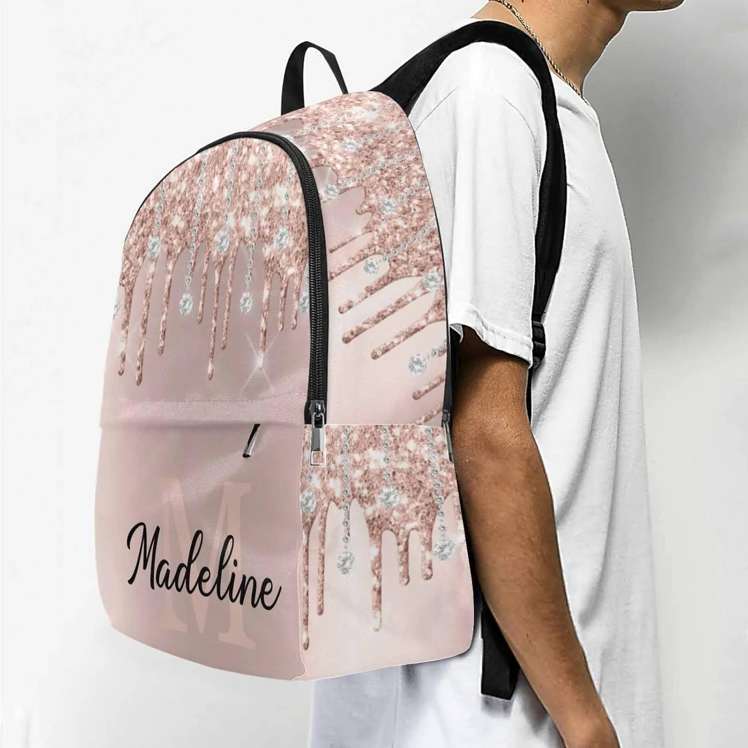 Customized Casual Unisex Daypack Bags Backpack Rainbow Tie Dye Lion Custom Knapsack Computer Bags to Granddaughter Grandson