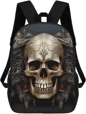 Cute Backpack,Skulls Print Backpacks,17 Inch Backpack for Men,Suitable for Extra Heavy And Heavy Duty Backpacks