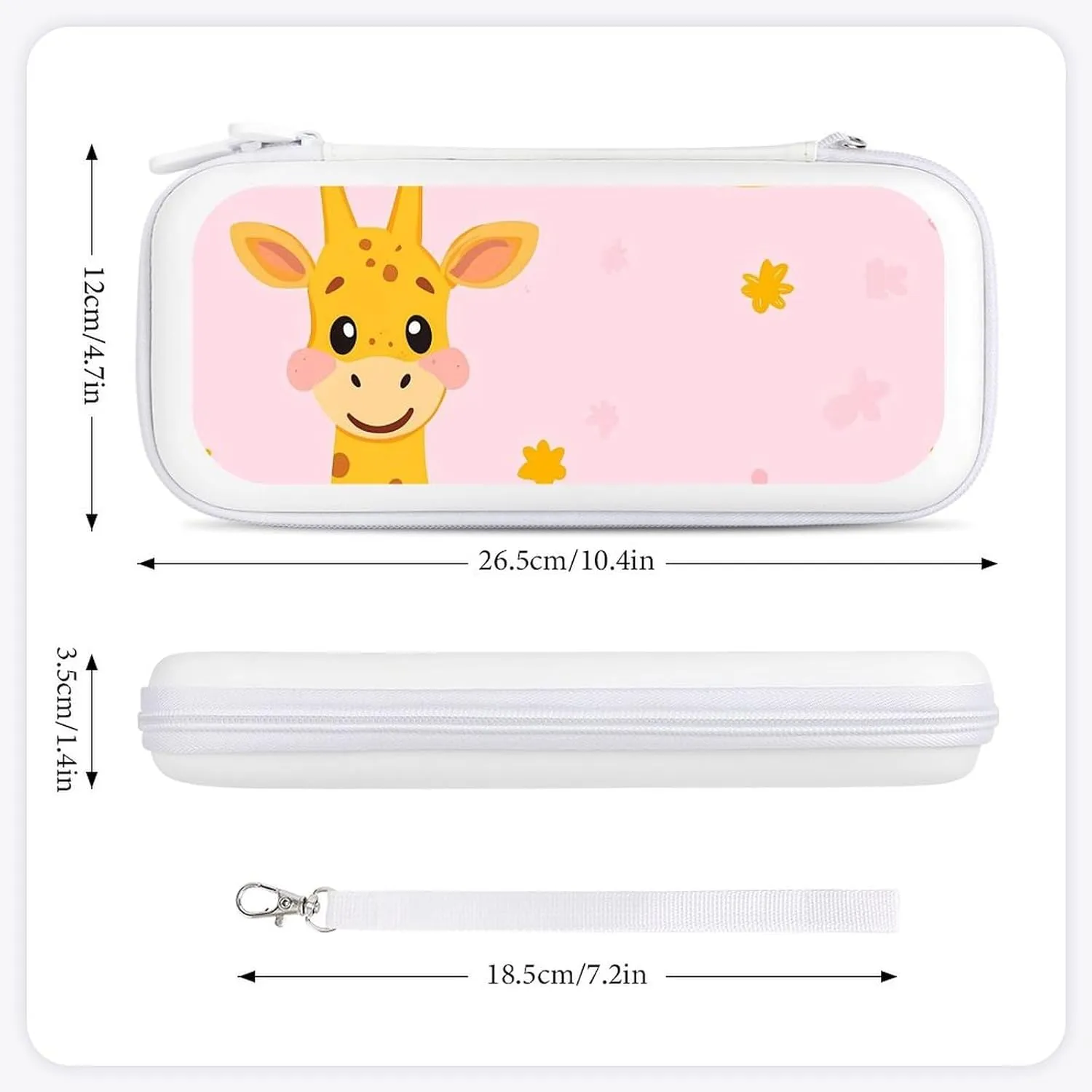 Cute Giraffe Compatible with Switch Carrying Case Hard Travel Game Bag Pouch with 15 Games Accessories