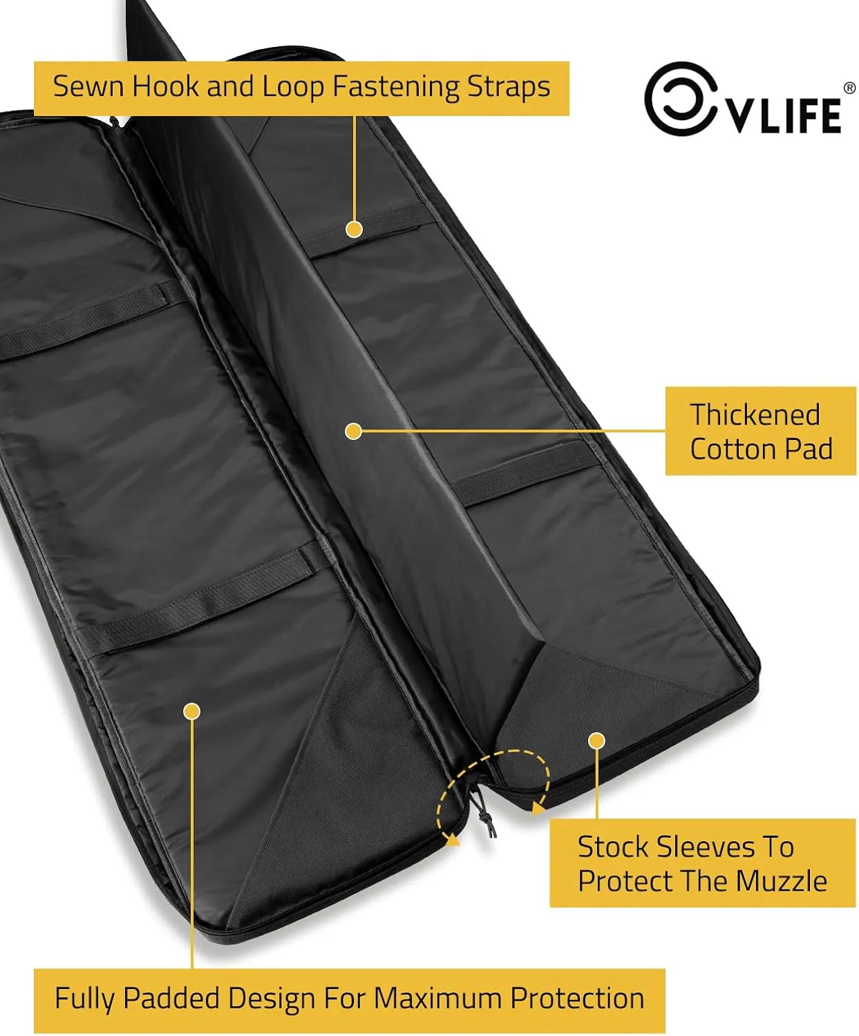 CVLIFE 36" 42" 46" Soft Rifle Case Tactical Double Long Gun Bag,with Lockable Zipper and Backpack Strap,Rifle Backpack Rifle Bag Gun Case for Outdoor Hunting Shooting Range