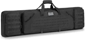 CVLIFE 36" 42" 46" Soft Rifle Case Tactical Double Long Gun Bag,with Lockable Zipper and Backpack Strap,Rifle Backpack Rifle Bag Gun Case for Outdoor Hunting Shooting Range